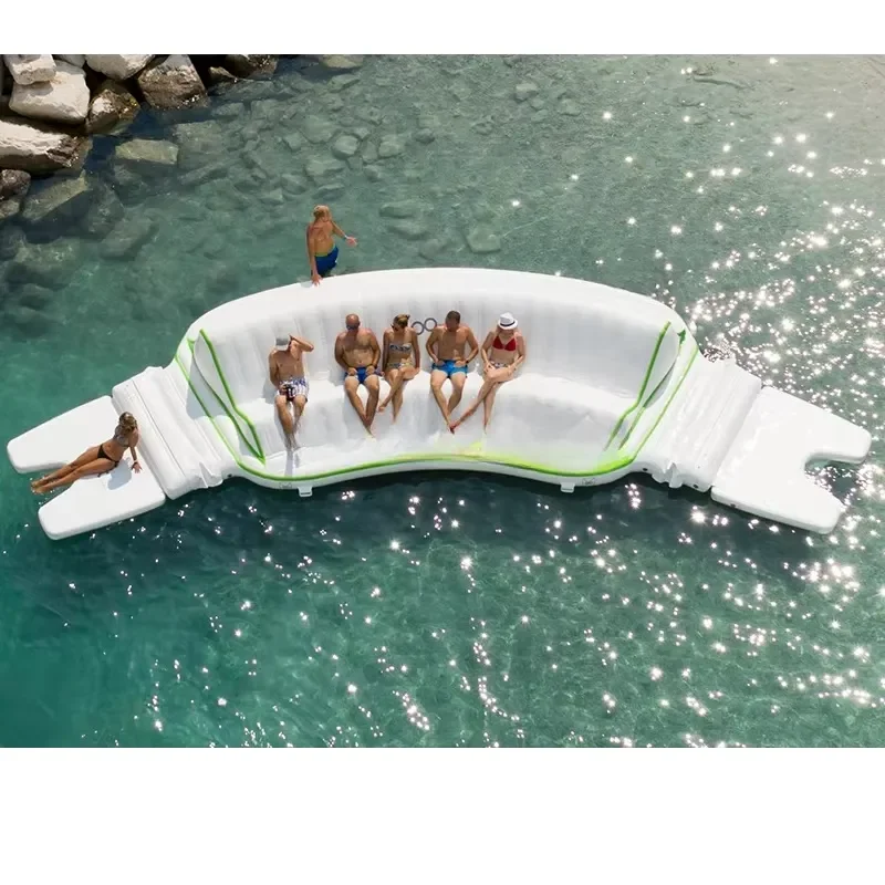 Good Quality Outdoor Portable Inflatable Beach Water Floating Leisure Dock air Sofa Couch Lounger