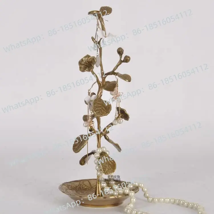 

Европейское ретро латунное ожерелье с изображением дерева удачи, кольцо, тарелка для хранения ключей, стойка для ювелирных изделий, декоративное украшение