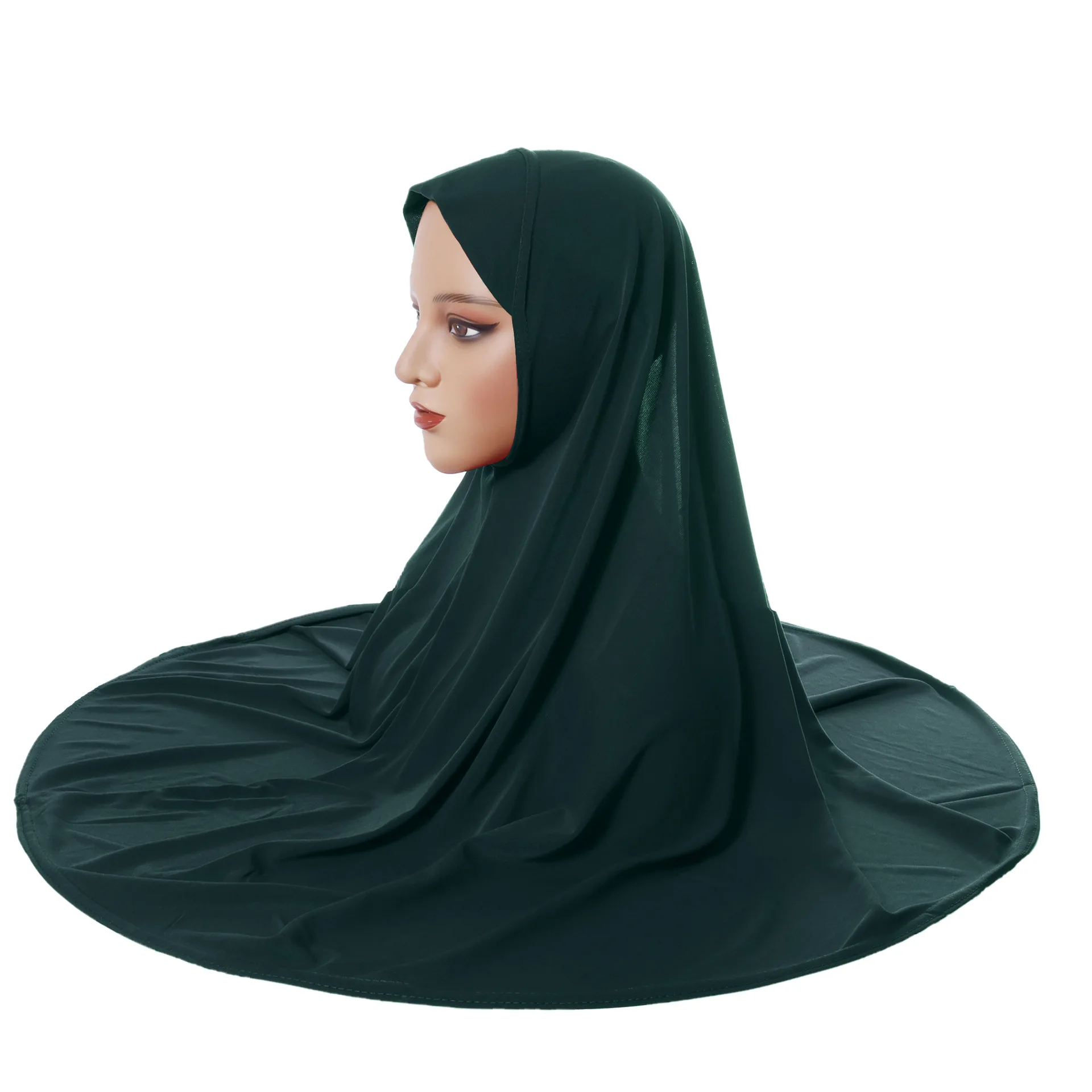 Wear Directly Instant Hijab Muslim Prayer Scarf Turban Women Islamic One Piece Amira Hijab Solid Color Headscarf Wrap Turbante