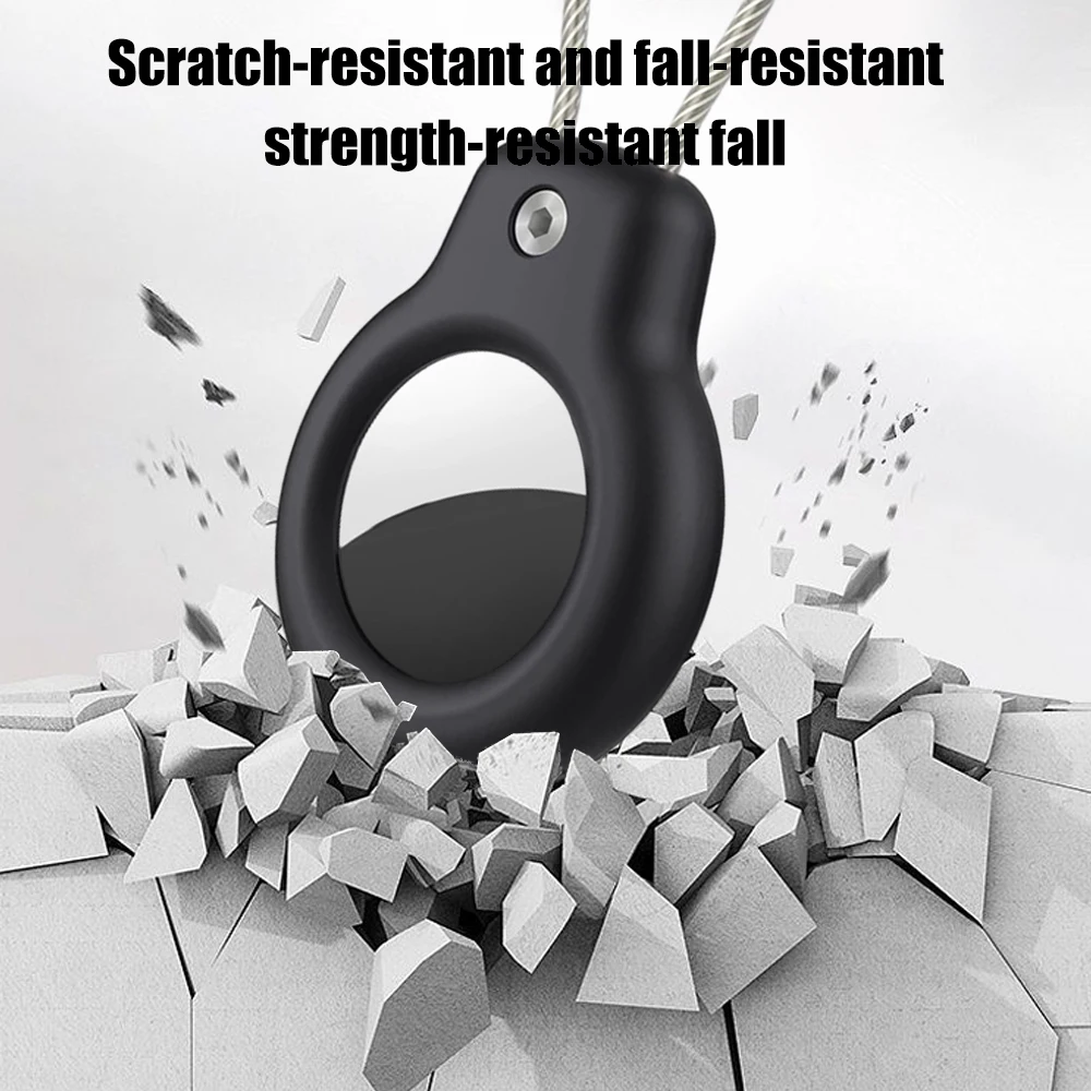 For Apple Airtag Air Tag Safety Lock Protector Case Secure Holder with Lanyard Keychain Anti Lost Location Tracker Cover