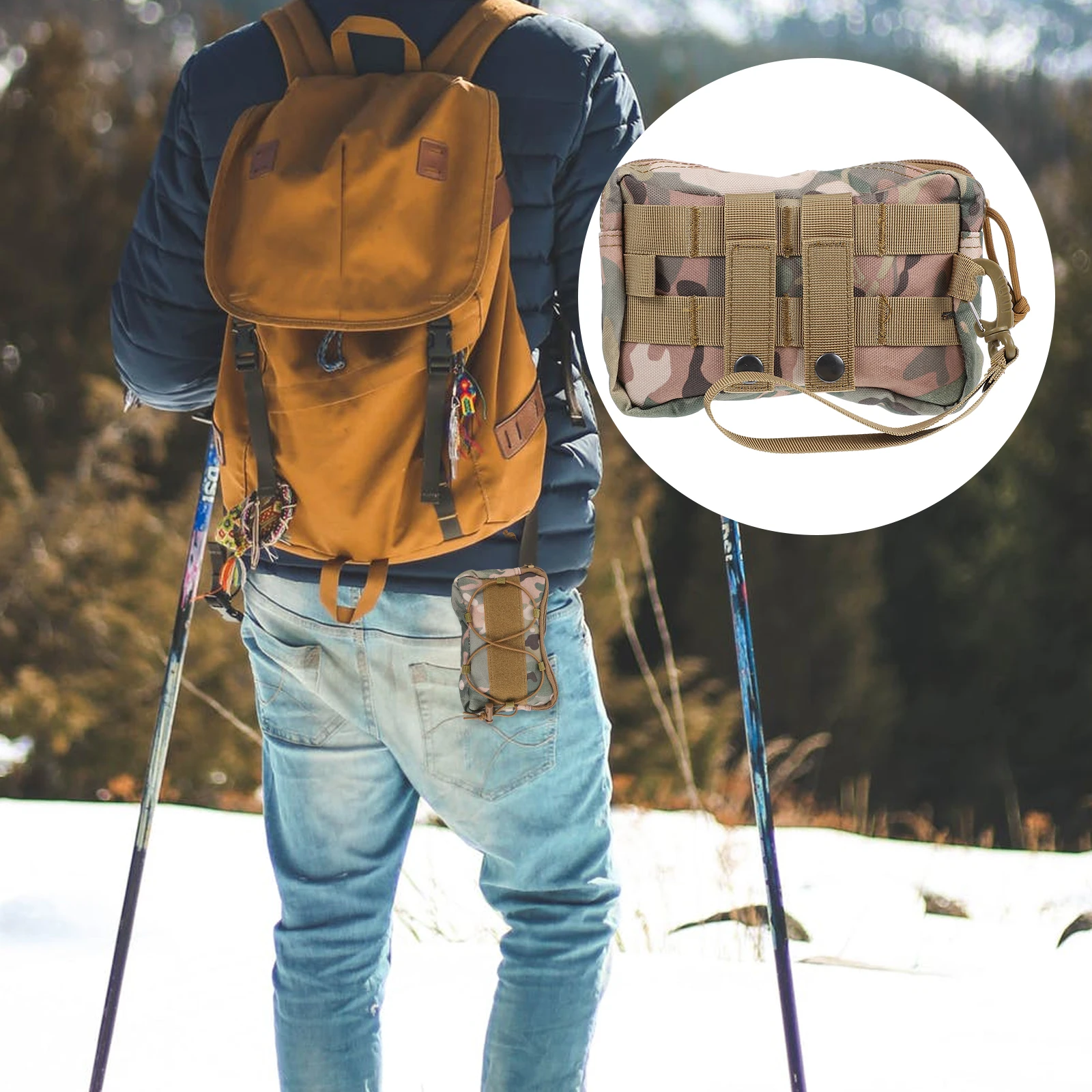 

Mini Headphones Waist Bag Black Small Change Multi Functional Fannypacks Outdoor Sports Coin Bag Travel Pouch Storage