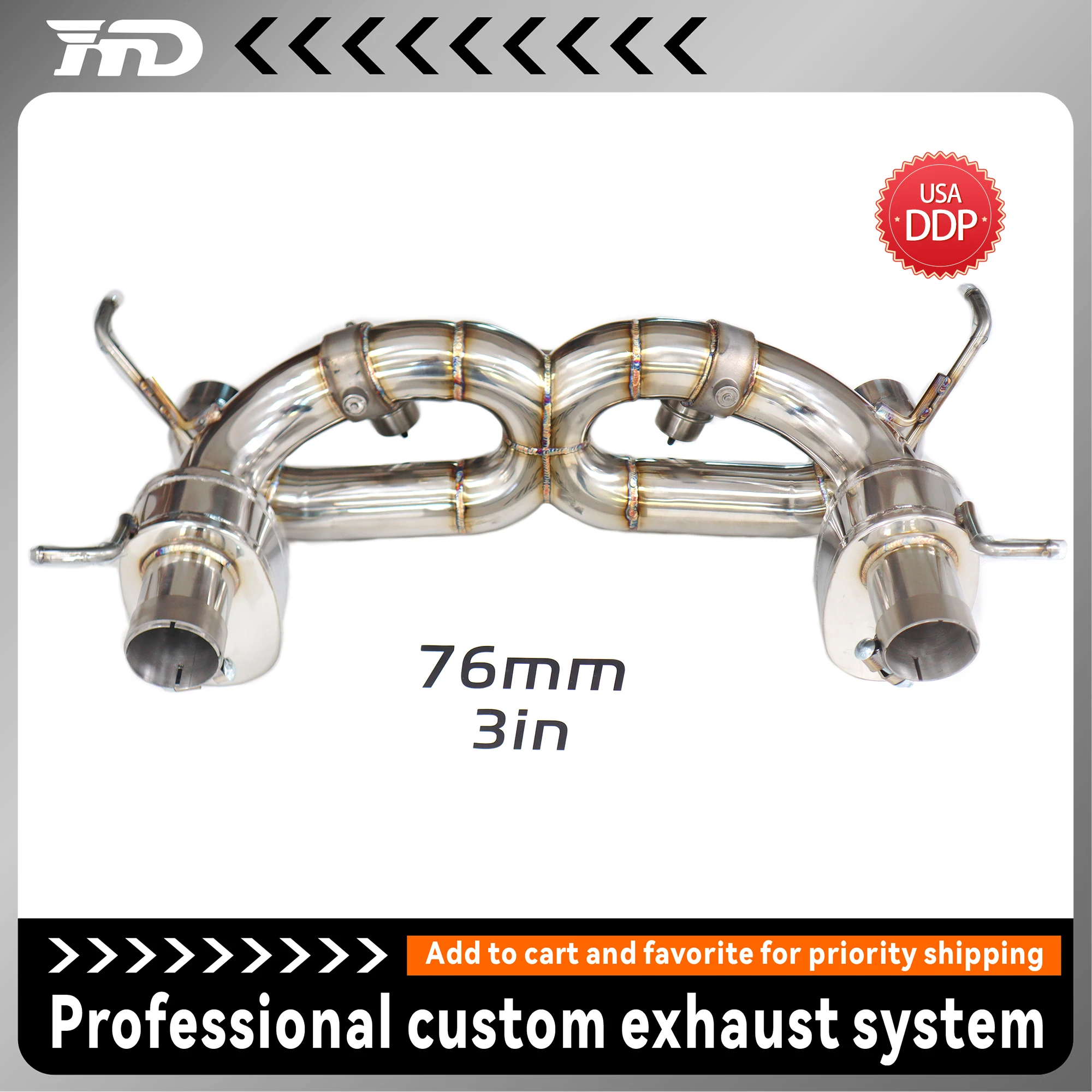 

Valved Exhaust System for Ferrari 488 Stainless Steel Rear Muffler Active Sound Enhancement