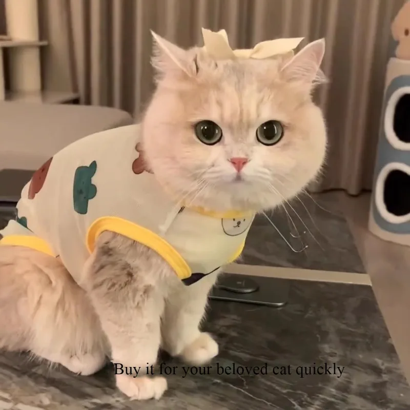 Vêtements pour animaux de compagnie, gilet Anti-perte dégradé doré, débardeur d'été pour chat et chiot, léger et respirant, gilet pour chien et chat toutes saisons