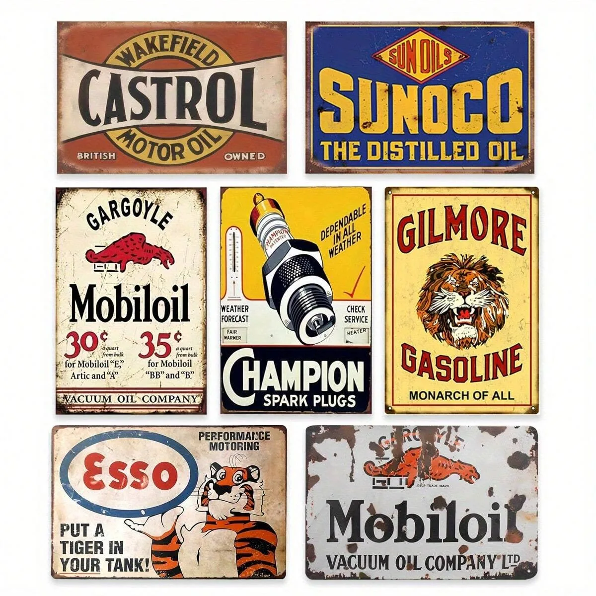 

Vintage Tin Signs Gas Oil Metal Signs Home Kitchen Man Cave Bar Garage Wall Decor Tin Painted Metal Sign Gift 8x12 Inch