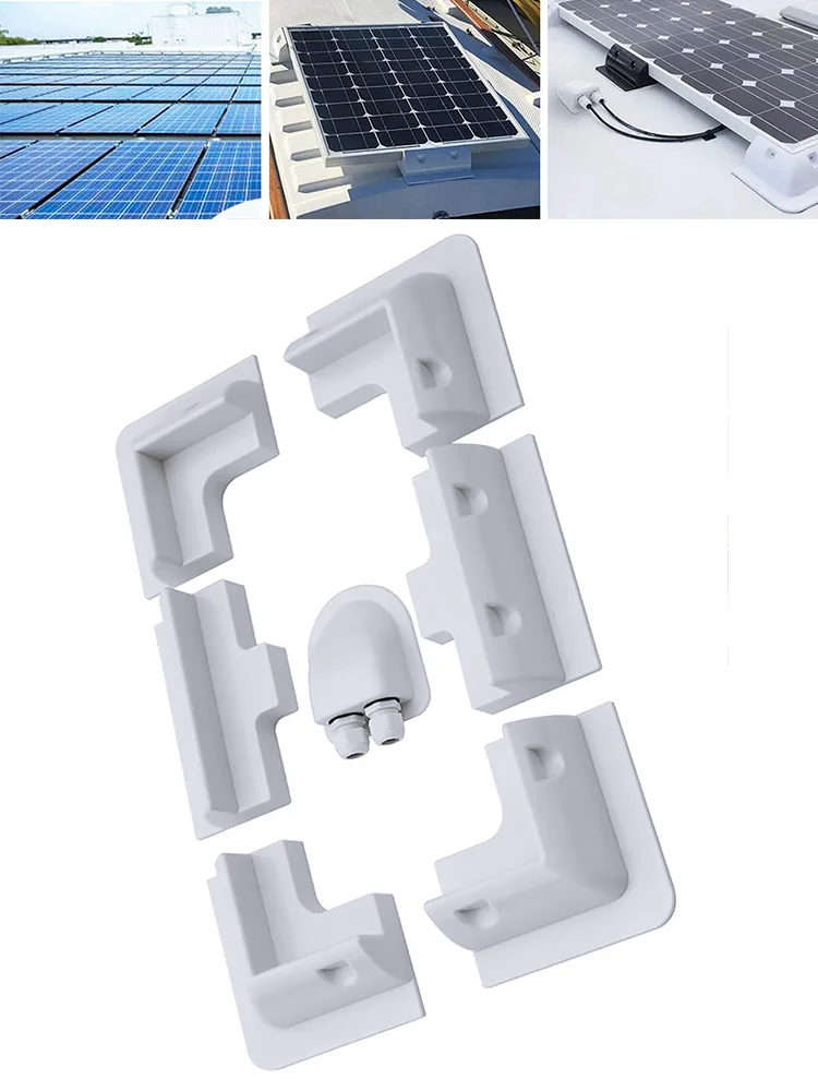 Solarpanel-Montagehalterung, Eck- und Seitenanschlussbox, bohrfrei, für Dach von Wohnmobil, Wohnwagen, Yachtdeck