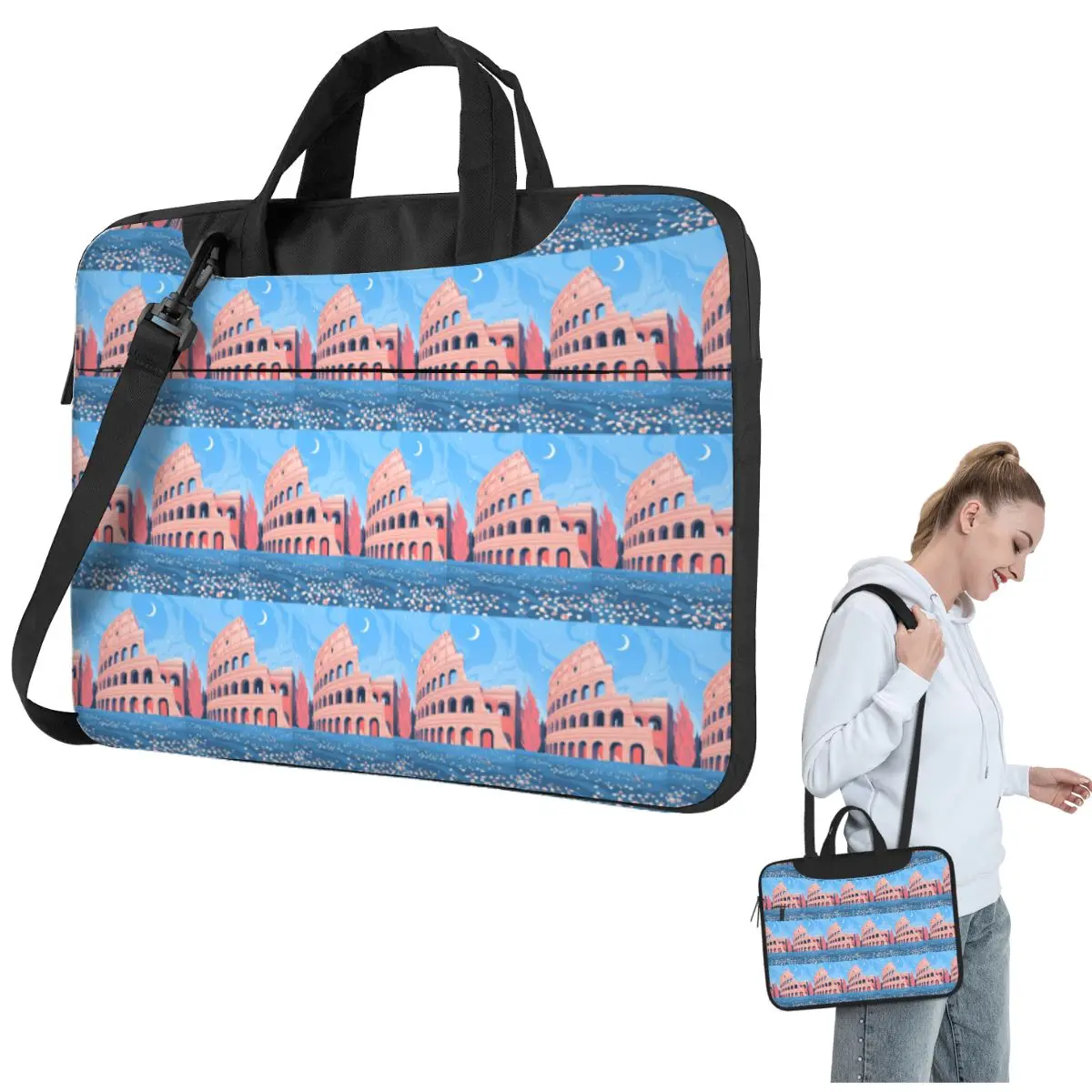

May Colosseum Crossbody Laptop Bag Case Computer Bag 13 14 15.6 Inch Notebook Pouch for Lenovo