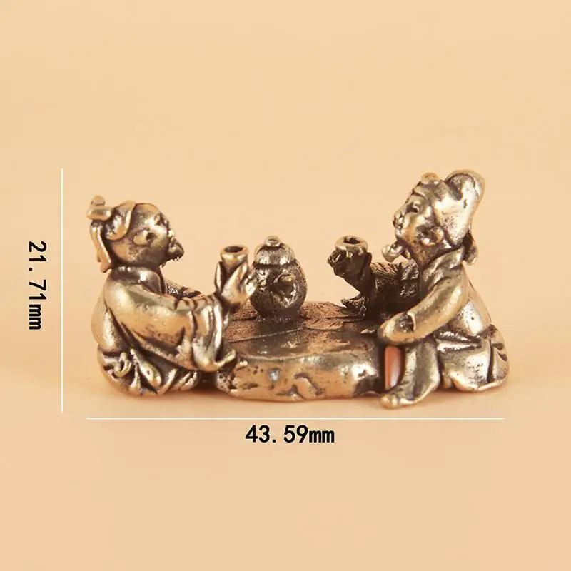 Tea Ceremony, Qigong, Chess, Calligraphy and Painting Bronze Sculpture Elderly Playing Chess Small