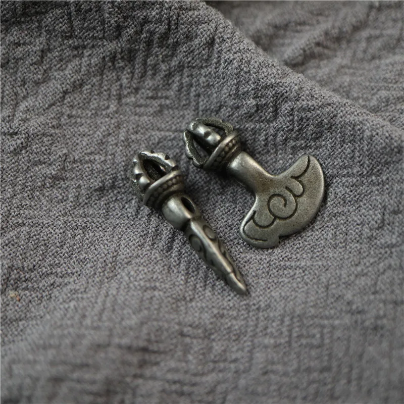 handmade-tibetan-iron-carved-small-vajra-phurba-kartika-pendant-back-cloud-loose-bead-counters-mala-bracelet-charm-zen-amulet