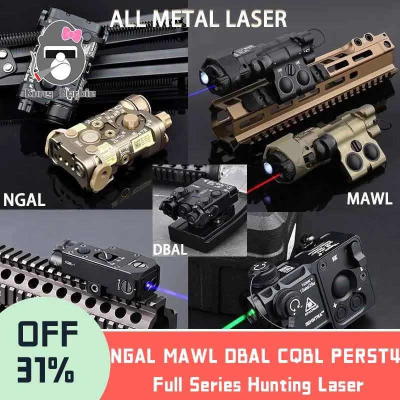 

Tactical NGAL MAWL DBAL CQBL PERST4 Full Series Hunting Laser Red Green Blue Laser Pointer IR Sight Airsoft Weapon Accessory