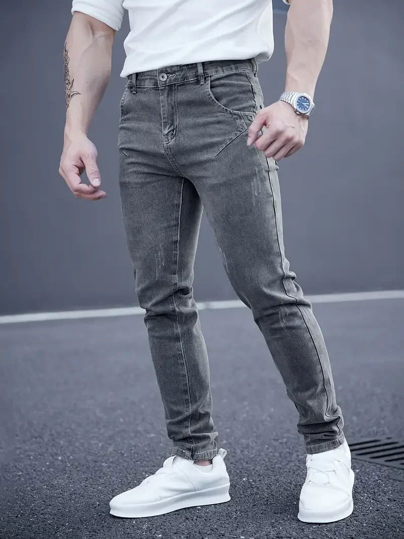 

Spring Autumn Men's Slim Classic Skinny Jeans Casual Street Style Comfortable Casual Men's Skinny Jeans Men's Slim Pencil Jeans