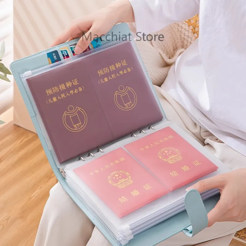 Document Storage Bag Baby Birth Passbook Cover Air Ticket Passport Holder Home Travel Loose Leaf  Book