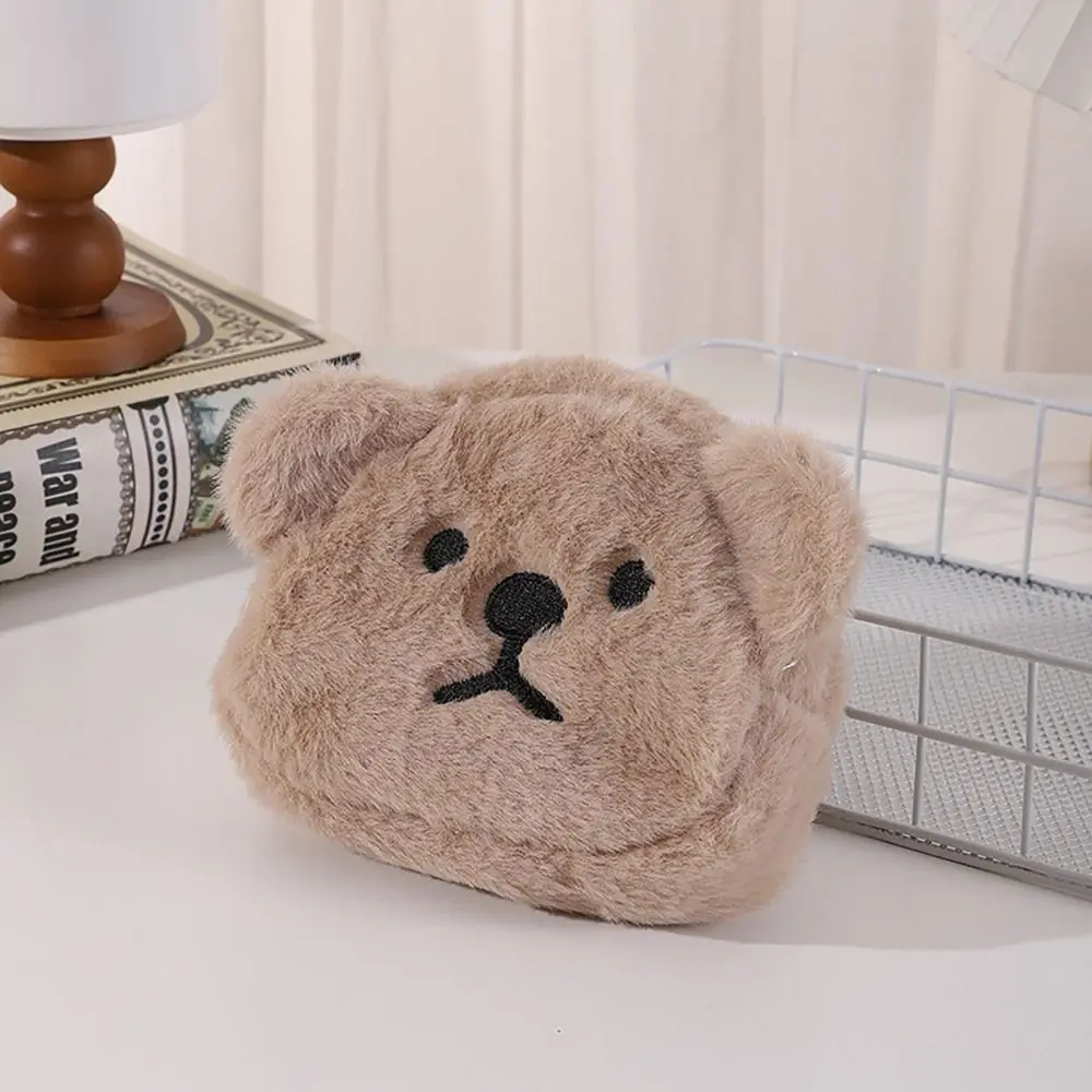 

Portable Plush Money Coin Purse Cute Bear Makeup Bag Earphone Bag Lipstick Bag Male