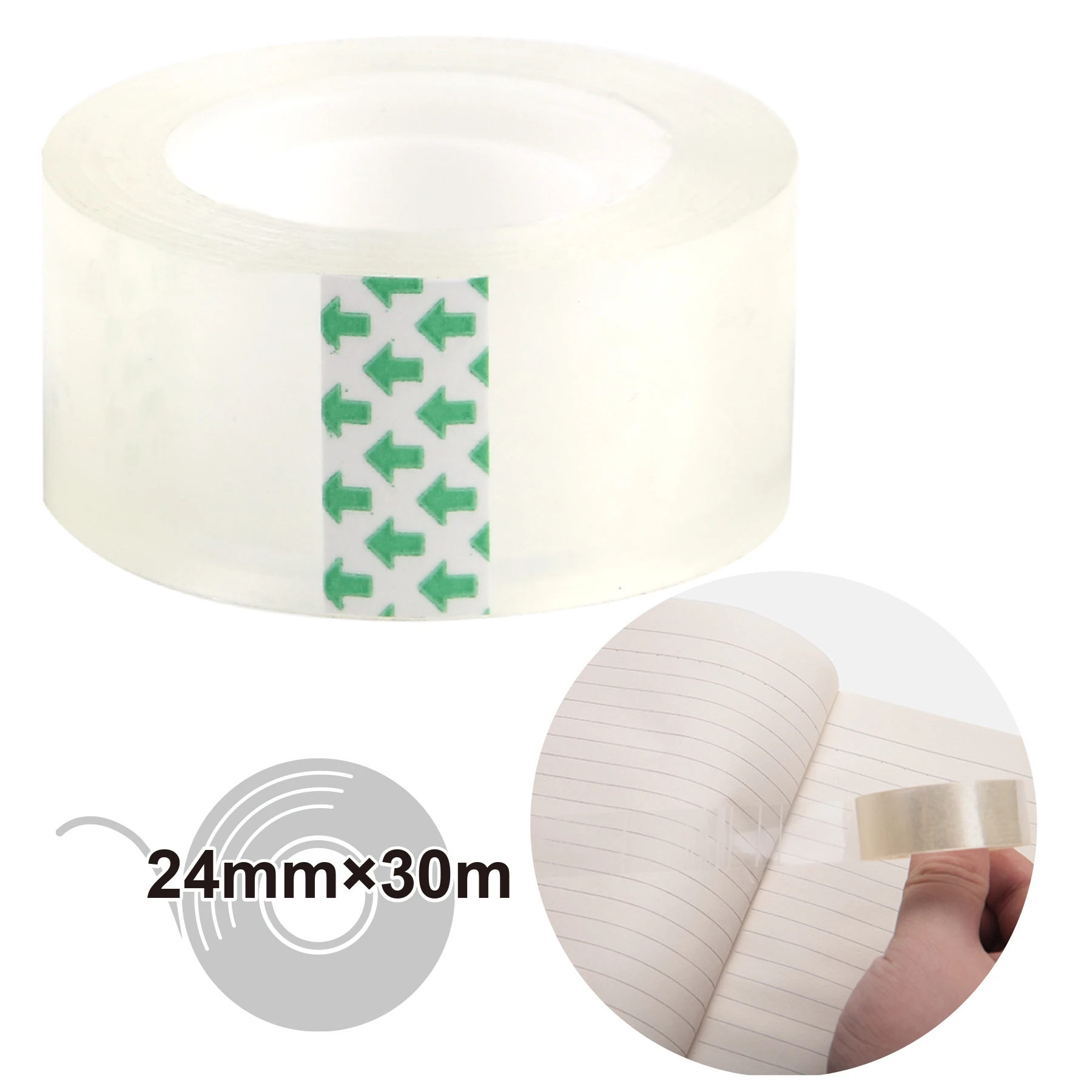 MOTARRO 2Pcs Transparent Tape Tracsless Transparent Packing Tape 24mm*30M Students Tape Stationery Office Supplie MT012-2