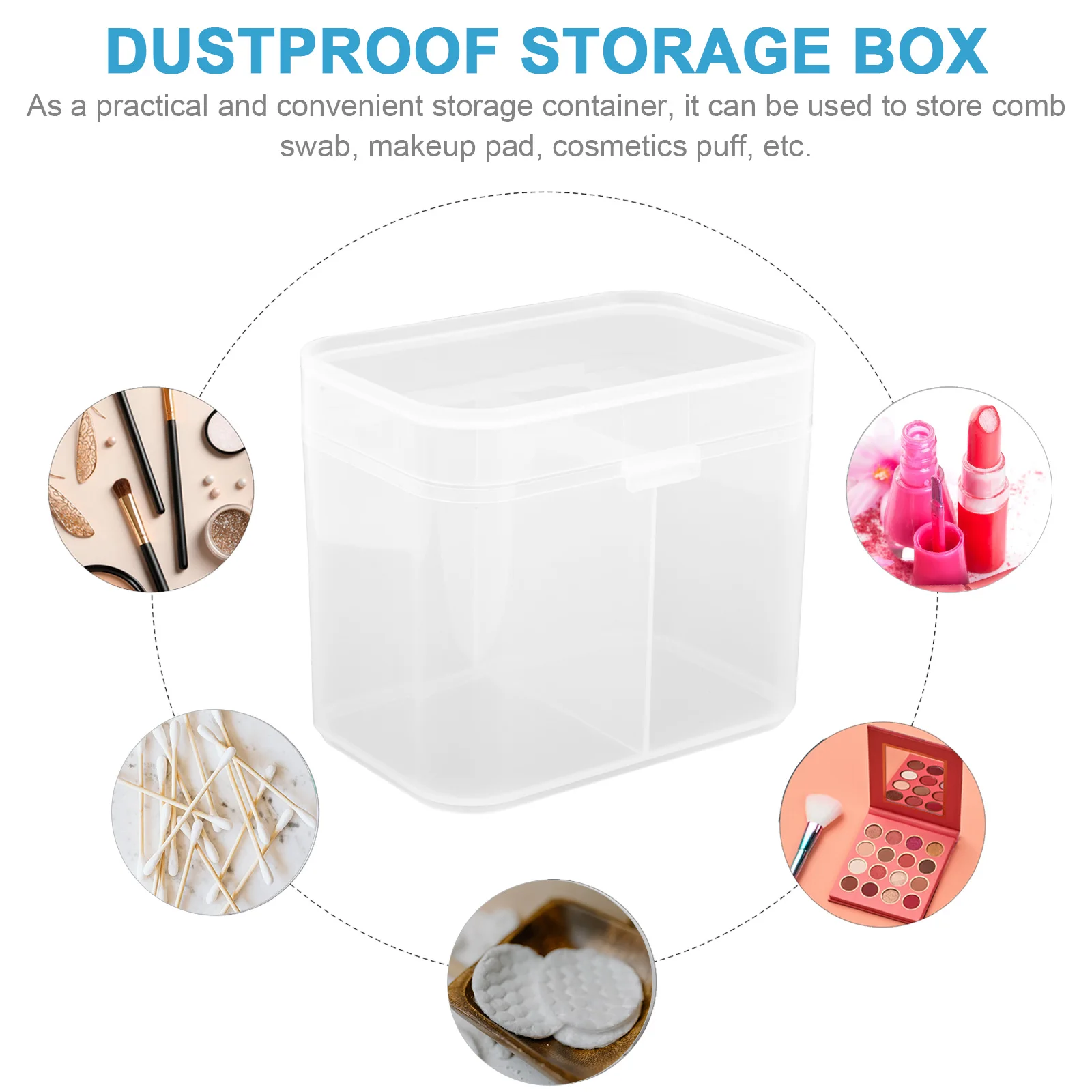 

2pcs Pad Box Plastic Holder Nail Towel Storage Organizer Dustproof Sealed Lid Compact Safe Cotton Pad Box Material