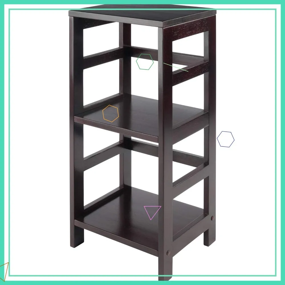 

2-Tier Wood Storage Shelf for Living Room, Home Office, Bedroom in Espresso Finish