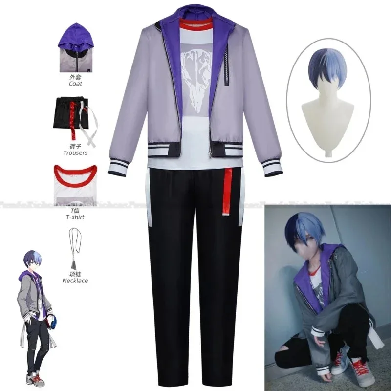 

Aoyagi whereby cosplay costume project Sekai colorful stage feat Aoyagi Soleil wig with neclace bad squad men Halloween party ou