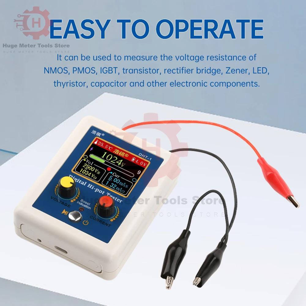 DHT-1160x128 TFT Color Display Transistor Withstand Voltage Tester Digital Type-c Interface Voltage Resistance Capacity Tester image 5