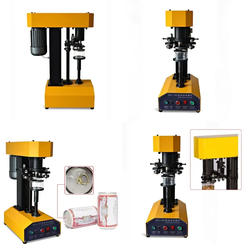 TDFJ-160 Semi-automatic Canned Food Sealing Machine for Tin Can Jar Lid Closing Packaging Equipment