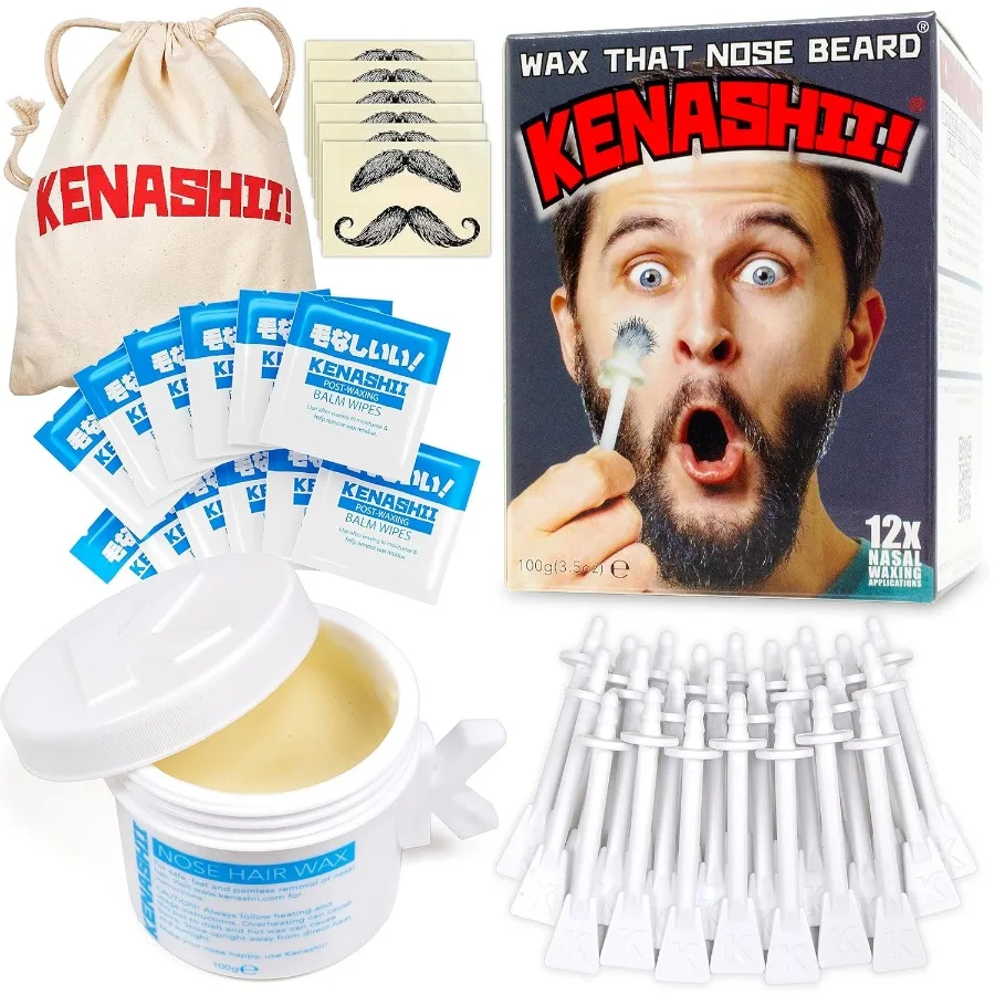 

KENASHII se Wax Kit 100 г воска 24 аппликатора Набор для удаления волос для мужчин и женщин включает в себя бальзам-паперы и защитует усы Lasts u