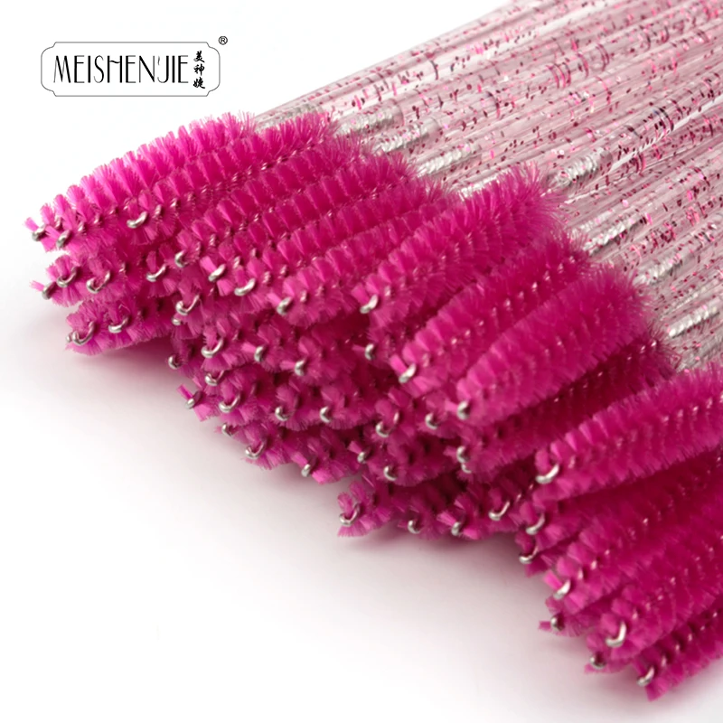 MEISHENJIE 5/50 Uds pinceles de cristal varitas cepillo de pestañas carretes para extensión de pestañas cejas y maquillaje herramientas de maquillaje de cristal