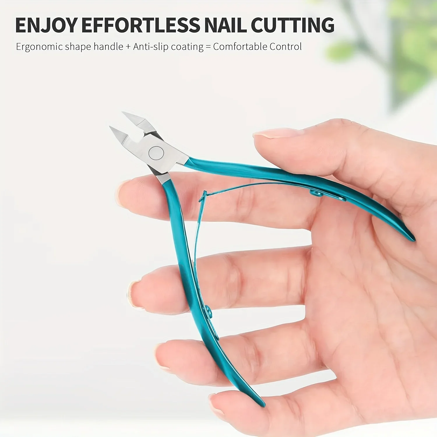 Green Stainless Steel Dead Skin Scissors Bevel Nail Spring Manicure Nail Barb Dead Skin Pliers Pointed Nail Cutting