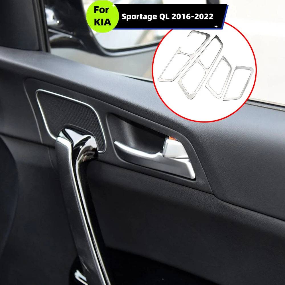 For KIA Sportage QL KX5 2016-2023 Inner Door Handle Cover Trim Stainless Steel Stickers Decoration Interior Car Styling