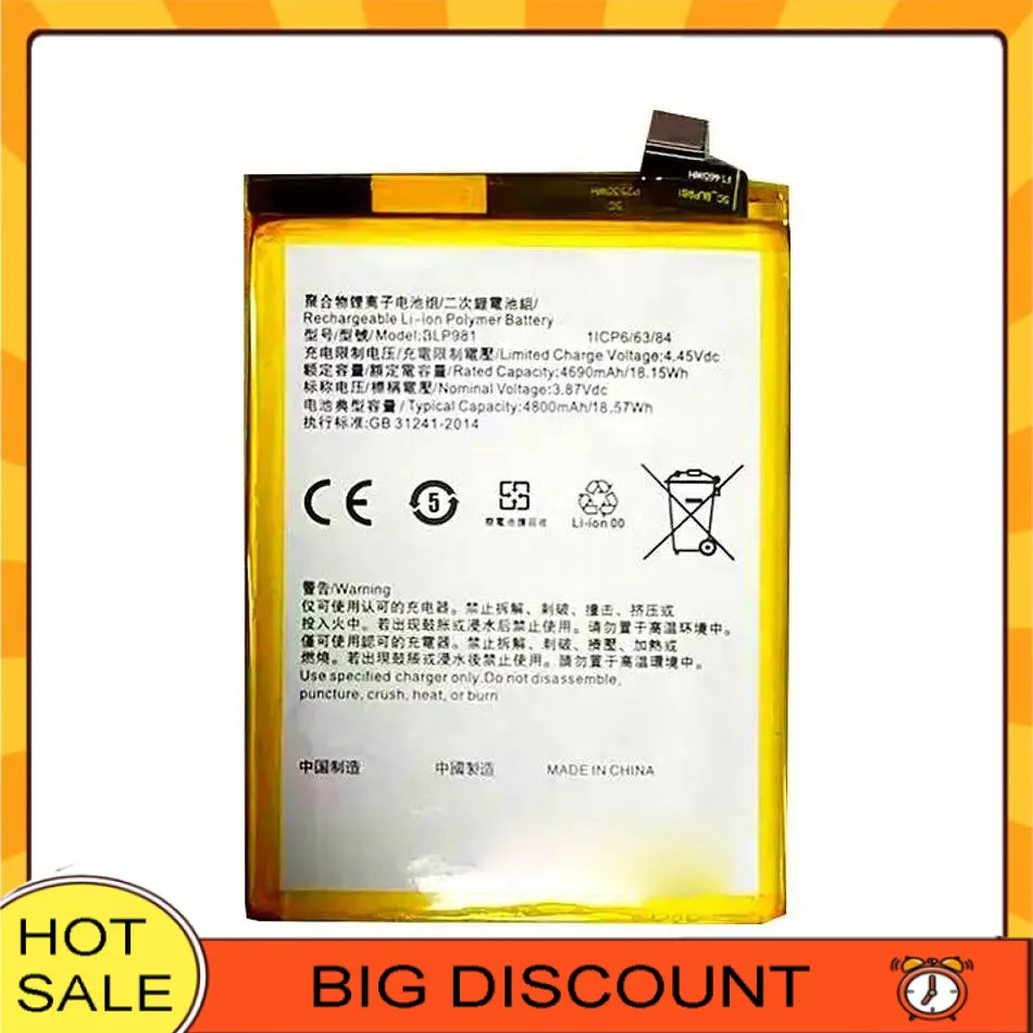 

Stable 4800Mah For Oppo Reno 8T 5G A1 Pro BLP981 Mobile Phone Battery