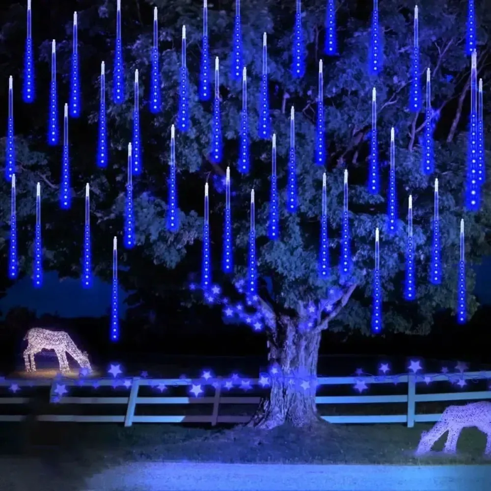 8-buizen LED meteorenregen kerstverlichting vakantie buiten bruiloft tuin kerstboom thuis kamer decoratie USB-bediend