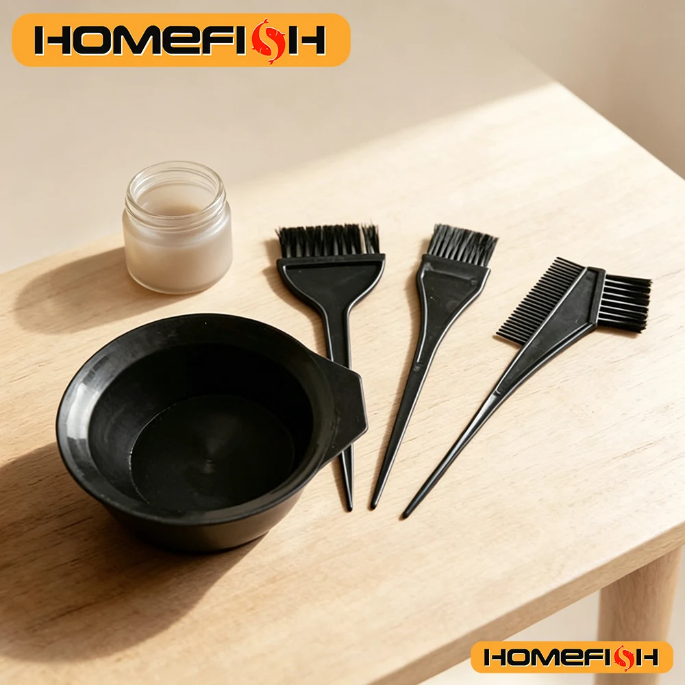 4Pcs Set Hair Tint Kit Hair Dye Bowl Mixing Brush For Hair Coloring Bleach DIY Salon Home Hair Tools