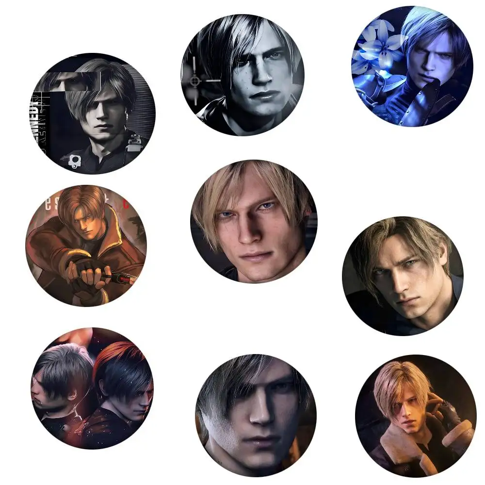 Game Leon Resident Evil Round Badge Creative Brooch Clothing Backpack Accessories Lapel Pin