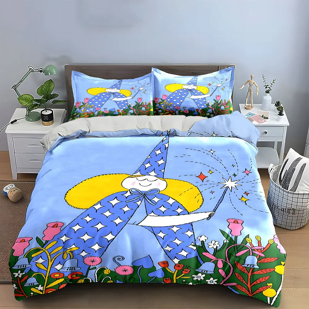 "Wizard Themed Decor for Kids" Bedding Set with 1 Duvet Cover 2 Pillowcases Single Double King Queen, Gift