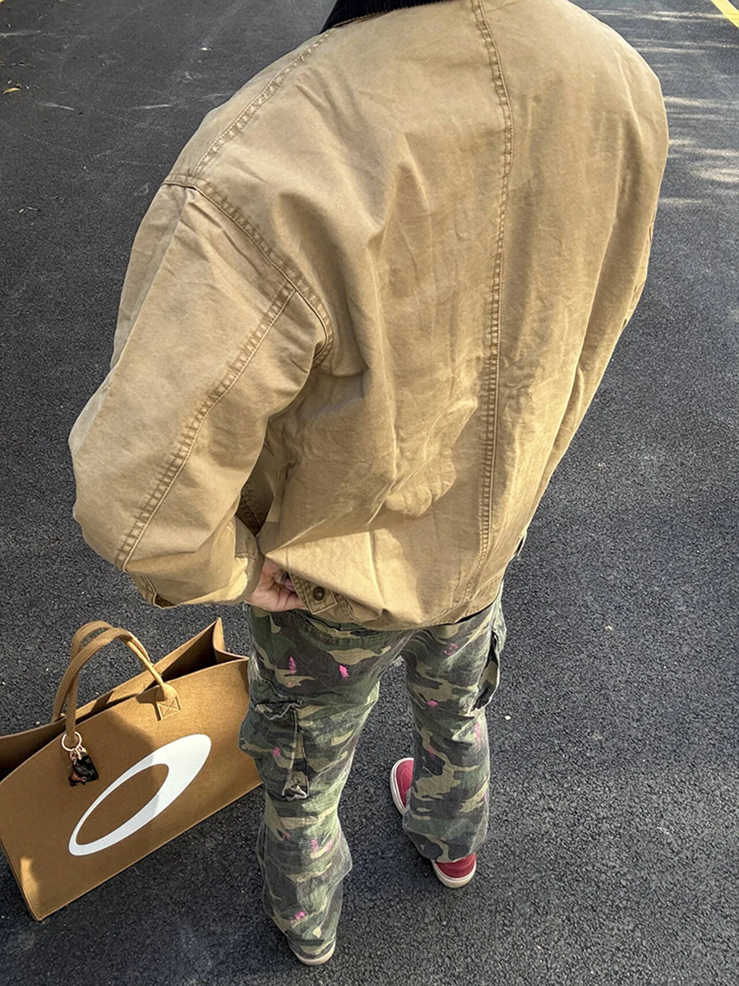 خمر ديترويت الرجال ort Jaet الكاكي ملابس العمل طوق الخريف أعلى الأمريكية الراقية الشعور تنفس رقيقة طويلة Sve