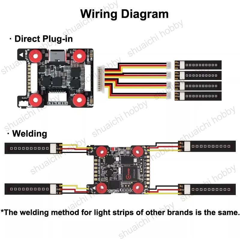 1Set 5V Ultra-licht Licht Streifen Unterstützung Direkt Plug-in/Löten Verbindung für Flug Controls FPV Drone Racing DIY Zubehör