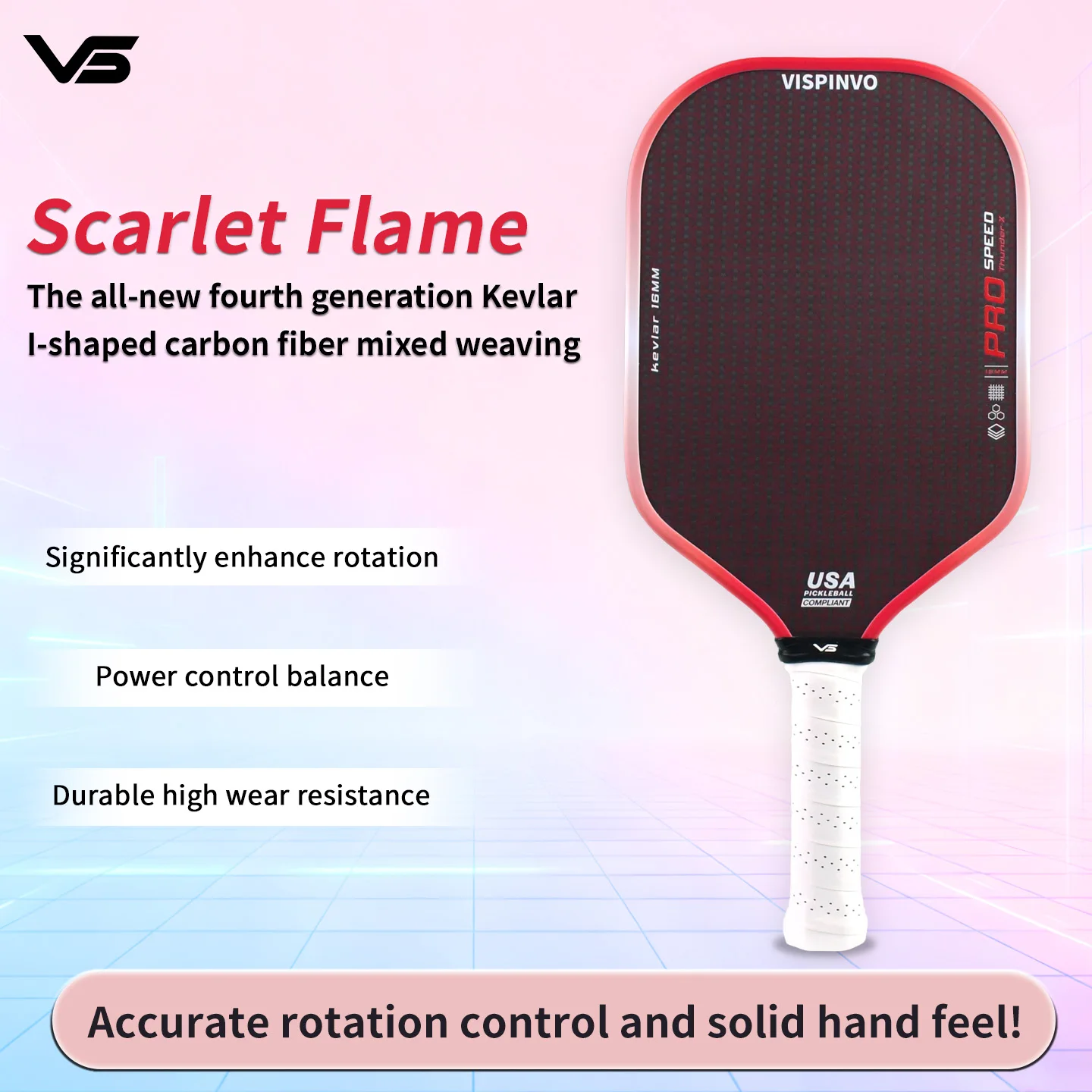

Fourth-Generation Carbon Fiber Pickleball Paddle | Kevlar Material / 16mm Integrated Paddle Face / Complete Accessory Gift Set