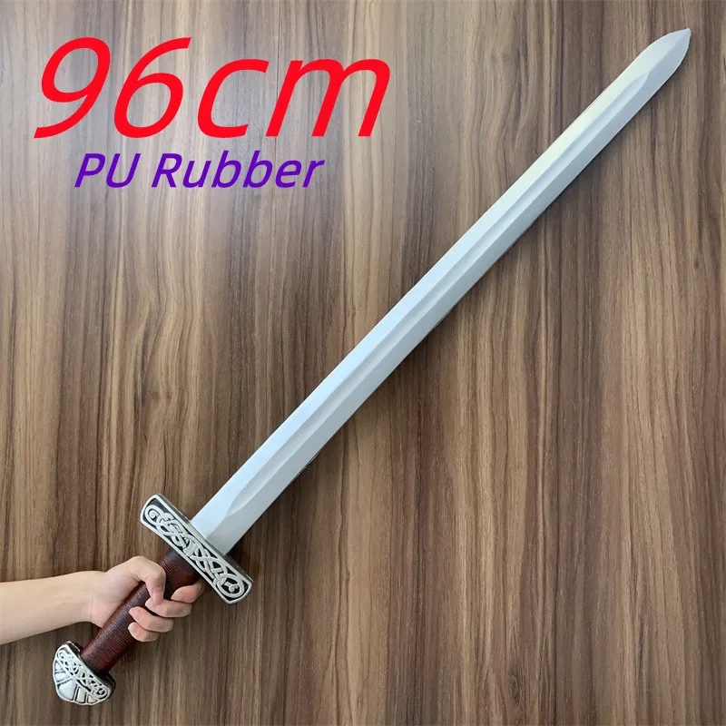 Medieval Cosplay Western Knight Sword Red Guardian Chevalier's Sword Prop Role Cos Protector Knife Sword PU Weapon Model Toy