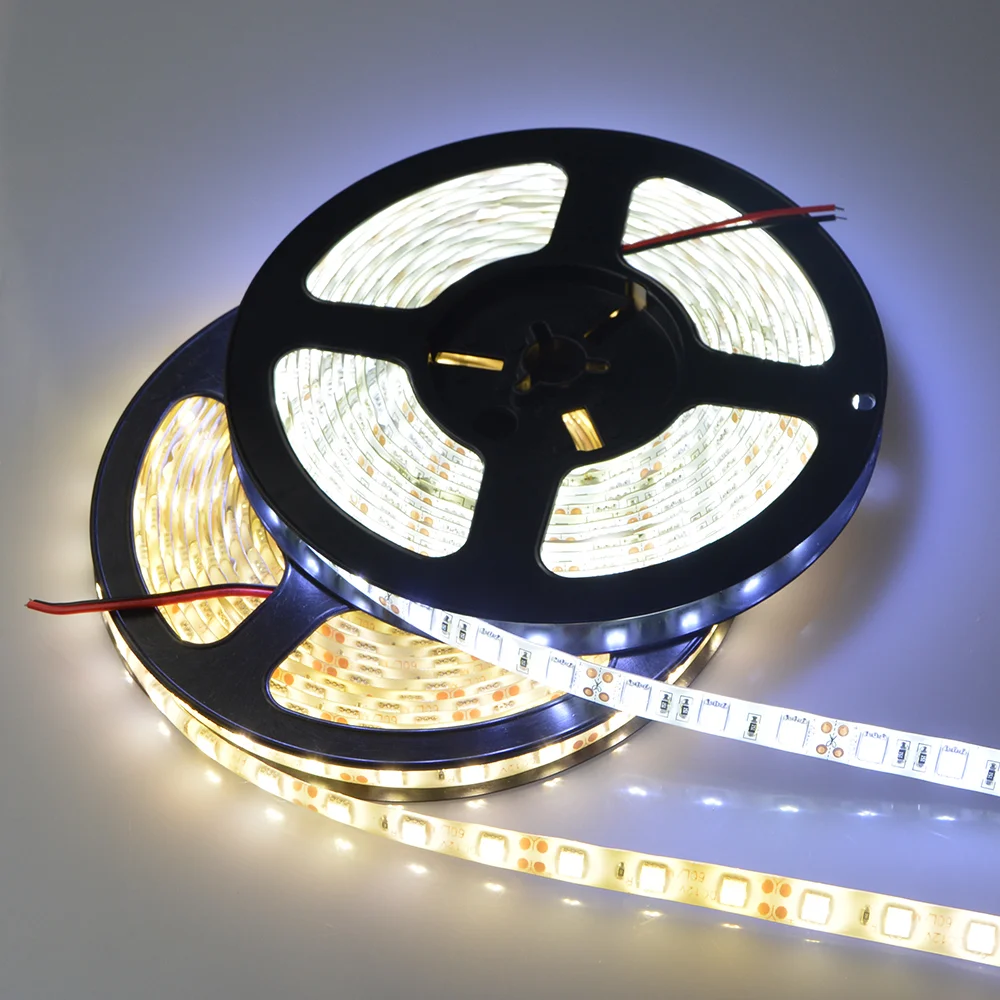 5M Led Strip Licht 60Leds/M Smd 2835 Warm Wit/Koud Wit/Rood/Blauw/Groen/Geel Flexibele Rgb Led Verlichting Dc 12V Lamp Diode Tape