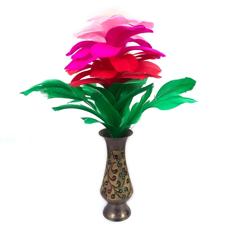 魔法のスティック変更花瓶ひまわり高品質カラー鋼の杖が消える魔法のスティック変更花女性マジシャン小道具