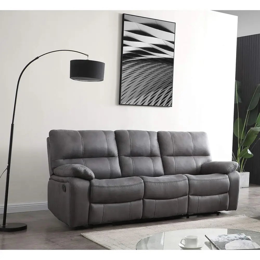 

Reclining Sofa Couch Set for Living Room in Grey with Sofa Features