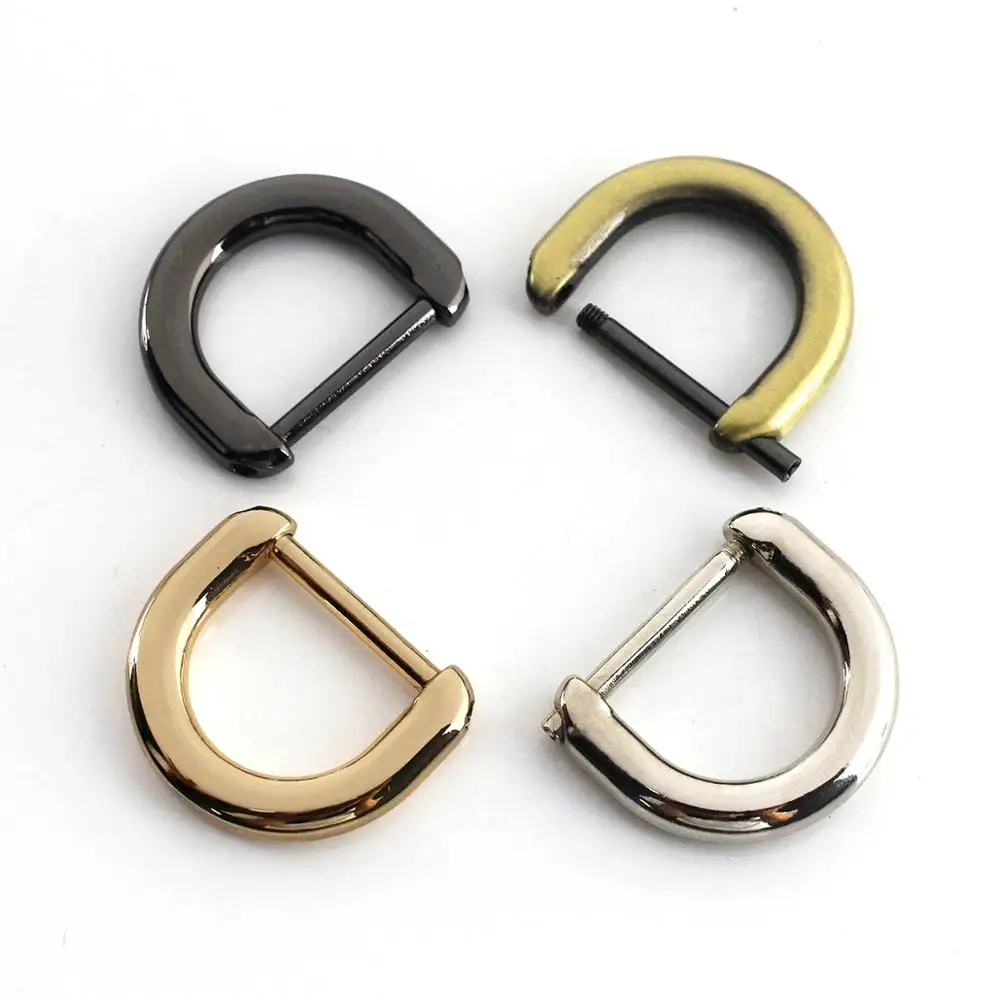 1pcs Metal 20mm Detachable Open unscrew D Ring Buckle Fashion Buckle for Leather Craft Bag Strap Belt Handle Shoulder Webbing