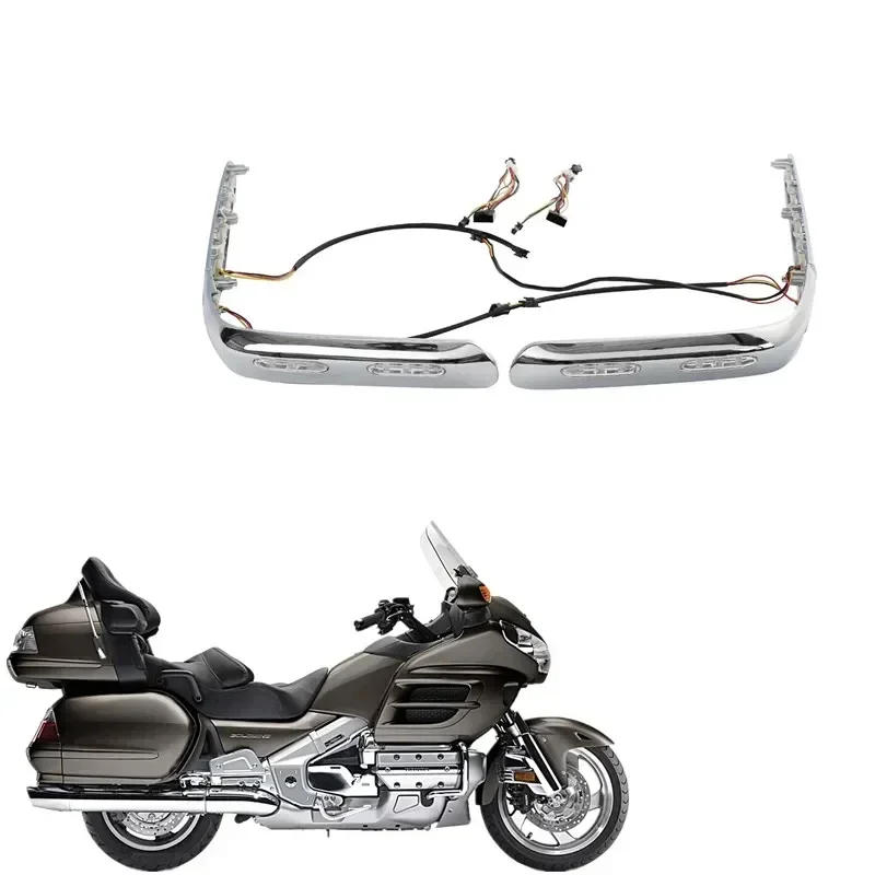 

For Honda Gold Wing GL1800 2001-2011 Clear/Red/Smoke Lens Motorcycle Acsessories Saddlebag Trims With LED Lights