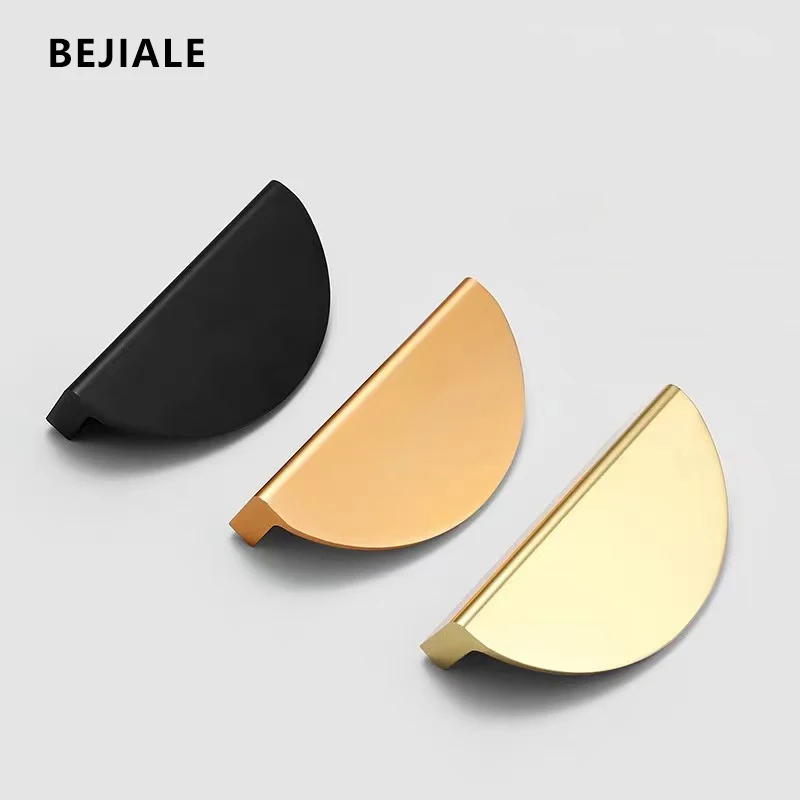 Cabinet Door Semicircle Handle Split Cabinet Shoe Cabinet Door Handle Aluminum Alloy Exposed Gold Round Furniture Door Handle