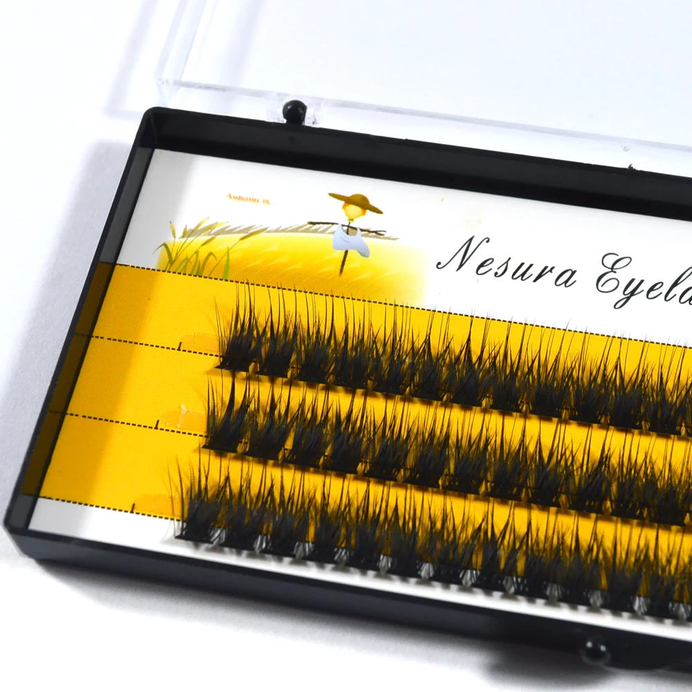 جديد لتقوم بها بنفسك 90 العنقودية رمش تمديد باقة جلدة مجزأة رموش اصطناعية ثلاثية الأبعاد رقيق الطبيعية الروسية حجم رموش بالمنك الفردية #1