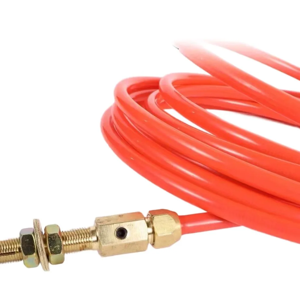 Red 8m Wire Feeding Conduit for TIG Welding Systems High Carbon Steel Flexible Design for Stable Wire Delivery