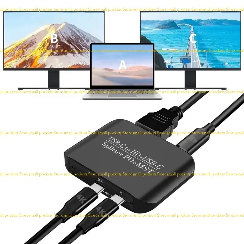 R1wd podwójny monitor USB C do rozdzielacza HDMIS PD100W Dostawa zasilania SST
