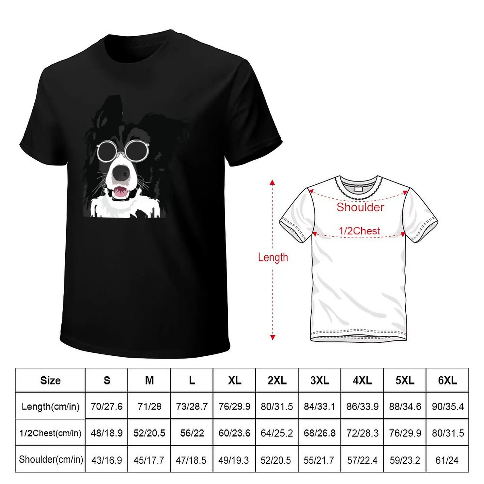 Funny Border Collie Outdoor Sunglasses Dog Lover Gift T-Shirt t shirts for man graphic tees T-Shirt
