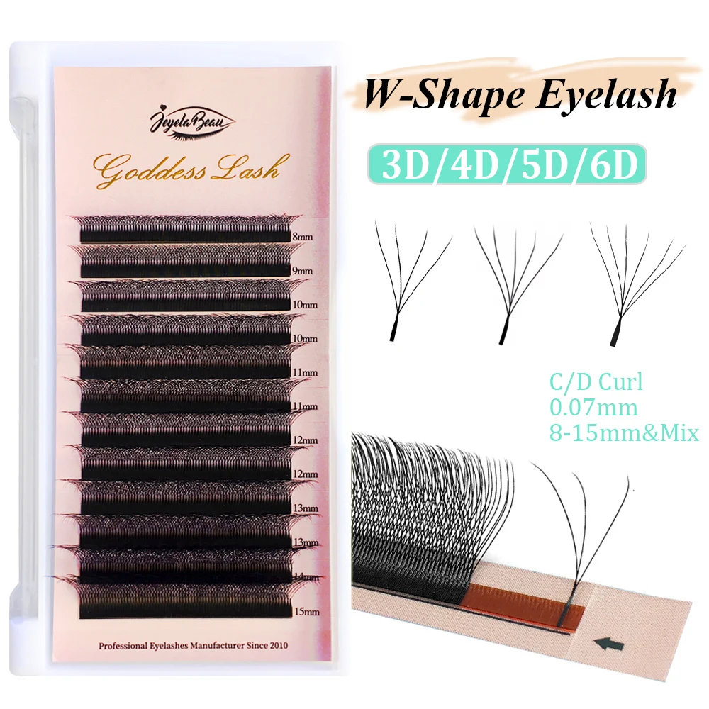 Goddess W shape Lashes Extension 3D/4D/5D/6D/8D False Eyelashes Faux Mink Bloom Eyelash Premade Volume Fans Customized wholesale