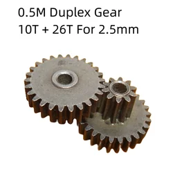 6PCS/LOT High Strength 0.5 Module Duplex Gear,10T + 26T For 2.5mm