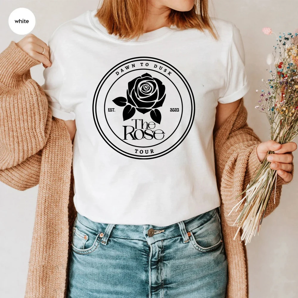 Damen Kurzarm-T-Shirts Sung Jaehyeong Merch The Rose T-Shirt The Rose Back To Me Shirt Koreanische Gruppe inspiriert