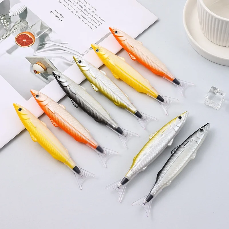 

40pcs/lot Creative Salted Fish Shaped Ballpoint Pen Cute 0.5mm Blue Ink Flower Ball Pens Promotion Gift School Writing Supplies