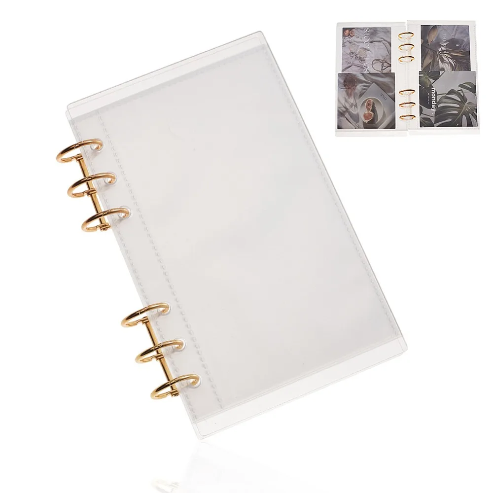 

DIY Photo Album Sets include 10Pcs PP Binder Business Card Sleeves 2Pcs 3-Ring Binder Hinged Rings Notebook Index Divider Sheets